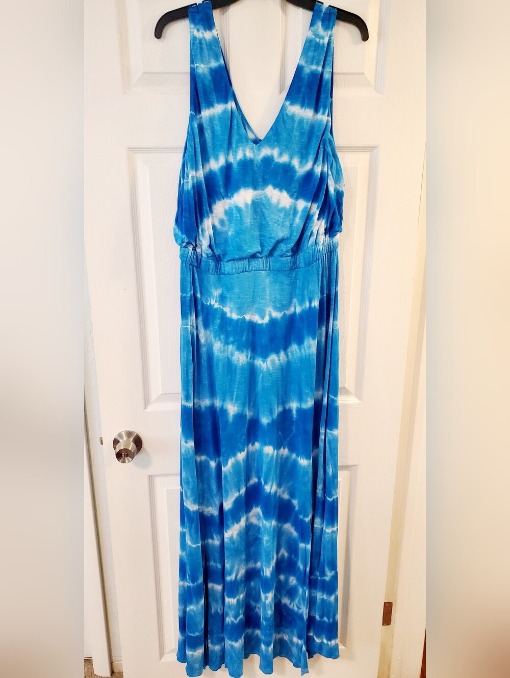 Maxi Dress INC International Concepts Blue and White Tie-Dye